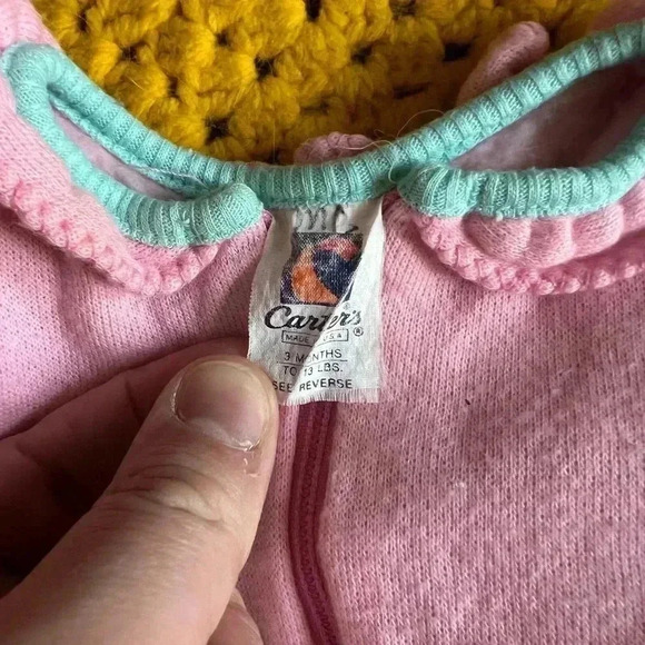 Vintage Carter’s  Pink Onesie with Felt Bears Size 3M - Picture 4 of 5